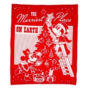 NEW Disney Christmas Mickey and Minnie Mouse Holiday Fleece Throw Blanket